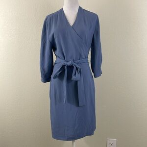 Everlane GoWeave long sleeve mini wrap dress size 8